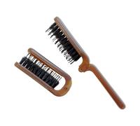 Spazzola per capelli pieghevole, portatile, da viaggio, pieghevole, con setole di cinghiale, antistatica, piccola spazzola per capelli per ripristinare lucentezza e districare i capelli