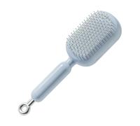 Spazzola per capelli retrattile, spazzola massaggiante per cuoio capelluto, per la pulizia dei frammenti dei capelli, design portatile da viaggio, retrattile, con anello ergonomico, adatta per donne