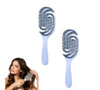 Spazzola per capelli ricci, confezione da 2 spazzole a spirale con setole cave per massaggio del cuoio capelluto, districante, per casa, salone, viaggi, donne e ragazze (2, blu)