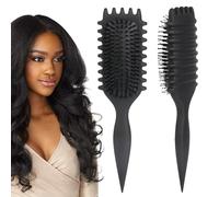 Spazzola per capelli ricci, Spazzola per definire ricci 2024, Spazzola per definire ricci, per pettinare e modellare uomini e donne (Black)