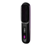 Spazzola per capelli riscaldata - Spazzola per capelli portatile per raddrizzare | Mini spazzola per capelli senza fili con display a LED e 3 impostazioni di calore | Styler per schermo touch Control