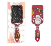 Spazzola per capelli rossa con motivo natalizio, spazzola per capelli bagnata e asciutta, spazzola districante in plastica per bambini e adulti, regalo per il rientro a scuola, donne e uomini