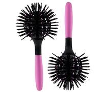 Spazzola per capelli rotonda da 2 pezzi, spazzola per arricciacapelli antistatica resistente al calore 3D a forma di palla pettine strumento per lo styling del salone per capelli ricci termici