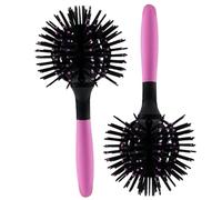 Spazzola per capelli rotonda da 2 pezzi, spazzola per arricciacapelli antistatica resistente al calore 3D a forma di palla pettine strumento per lo styling del salone per capelli ricci rotondo termi