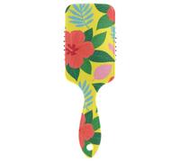 Spazzola per capelli sani con fiori tropicali rossi progettata per capelli ricci con manico ergonomico cepillo para cabello