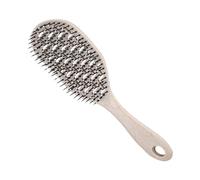 Spazzola per capelli | Spazzola districante | Spazzola in legno con setole naturali per styling e cura quotidiana | Manico ergonomico | Ideale per capelli corti e | Antistatica e delicata