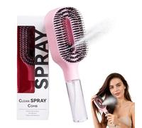 Spazzola per capelli spray portatile con serbatoio acqua 50 ml, spazzola idratante anti statica, pettine spray acqua per districare rapidamente capelli secchi ricci uso quotidiano viaggio