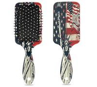 Spazzola per capelli vintage con bandiera americana 4 luglio Statua Liberty Wet Dry Cuscino d'aria Spazzola per capelli in plastica districante spazzola per capelli per bambini adulti ritorno a scuola