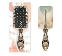 Spazzola per capelli vintage Parigi Torre Eiffel pittura artistica floreale cuscino d'aria asciutto spazzola per capelli in plastica districante spazzola per capelli per bambini adulti ritorno a