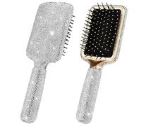 Spazzola per capelli vintage Spazzola per capelli con strass di lusso con cuscino d'aria massaggiante Strumento per bling bling per donna Tutti i tipi di Paletta da 9, 7 pollici