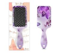 Spazzola per capelli viola floreale orchidea farfalla fiore farfalla cuscino d'aria bagnato asciutto spazzola per capelli in plastica districante spazzola per capelli per bambini adulti ritorno a