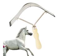 Spazzola per cavalli, raschietto per saldatura | raschietto per la cura con manico in legno, spazzola portatile per capelli di cavallo, strumento depilatorio per la cura del bestiame e il bagno