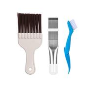Spazzola per Condizionatore d'Aria,Spazzola Pulizia Condensatore,3 Pezzi Kit Pulizia Asciugatrice,Spazzola Pulizia Condensatore,Metallo Strumento di Riparazione del Radiatore per Unità Esterne,Filtri
