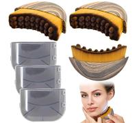 Spazzola per Contorno Linfatico Viso, Massaggio e Scolpire Mento e Mascella, Brossaggio a Secco con Design Ergonomico per la Cura della Pelle, Custodia Inclusa (3 Pezzi)