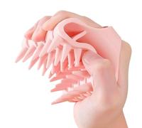 Spazzola per cuoio capelluto in silicone, strumento leggero per strofinare il cuoio capelluto, massaggiatore manuale per bagnato e asciutto, 8 x 8 x 7 cm, con setole morbide e impugnatura ergonomica