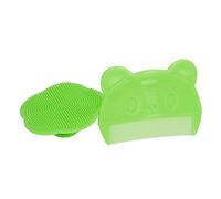 Spazzola per Cuoio Capelluto per Bambini, Spazzola per Cappelli a Culla, 2 Pezzi Spazzola da Bagno per Bambini in Silicone Spazzola per la Testa del Bambino Pettine Curvo per Bambini(Verde)