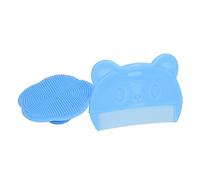 Spazzola per Cuoio Capelluto per Bambini, Spazzola per Cappelli a Culla, 2 Pezzi Spazzola da Bagno per Bambini in Silicone Spazzola per la Testa del Bambino Pettine Curvo per Bambini(Blu)