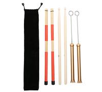 Spazzola per cuscinetti per tamburi Set jazz retrattile metallo filo 5A Bamboo Bambo da 19 raggio (Oro)