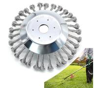 Spazzola per Decespugliatore 200 x 25,4mm, Testina Decespugliatore Giardino in Acciaio, Filo Solido Annodato Erba Spazzola per Erbacce, Può Rimuovere Efficacemente Erbacce, Muschio