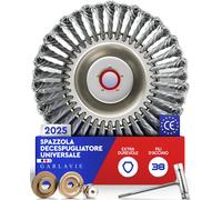 Spazzola per Decespugliatore 200Mm X 25,4Mm Testina Universale, Spazzola Acciaio