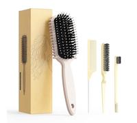 Spazzola per definire i ricci, spazzola per capelli ricci, spazzola per capelli lisci per pettinare e modellare i ricci in tutte le acconciature per ridurre la trazione (verde) (beige)