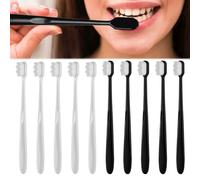 Spazzola per denti extra morbida, confezione da 10 spazzole per denti nano con 20000 micro setole nano per morbidi gencive sensibili, sterile in fibra micro nano da viaggio per denti, gengive, per