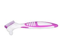 Spazzola per Dentiera a Doppia Testa Spazzola per la Pulizia dei Denti Artificiali, Spazzolino per Protesi Portatile a Doppia Faccia per la Pulizia dei Denti Artificiali