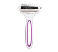 Spazzola per Deshedding per Animali Domestici Strumento 2 in 1 per Deshedding e Rastrello per Sottopelo Pettine per Rimuovere Nodi Spazzola per Animali Domestici per Gatti Cani (Purple)