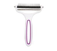 Spazzola per Deshedding per Animali Domestici Strumento 2 in 1 per Deshedding e Rastrello per Sottopelo Pettine per Rimuovere Nodi Spazzola per Animali Domestici per Gatti Cani (Purple)