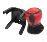 Spazzola per dettagli interni auto con setole morbide e portapacchi, manico ergonomico per la pulizia di cruscotti, prese d'aria e sedili in pelle, compatibile con tutti i veicoli (rosso)