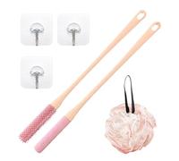 Spazzola per dita dei piedi della doccia, in silicone, spazzola per la pulizia delle dita dei piedi, manico lungo, spazzola ergonomica per il bagno tra le dita dei piedi, spazzola morbida per la