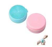 Spazzola per doccia morbida per il corpo, spazzola per il corpo in silicone, spazzola per il bagno 2025, spazzola esfoliante in silicone, più igienica della luffa tradizionale (blu + rosa)