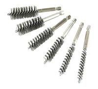 Spazzola per fori in acciaio inossidabile 6 pezzi in diverse dimensioni Spazzola per pulizia in acciaio inossidabile con filo ritorto per trapano a percussione (0,8cm, 1cm, 1,2cm, 1,5cm, 1,7cm, 1,9cm)