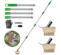 Spazzola per fughe con manico, 2 spazzole per erbacce con grattacieli, scopa per pavimentazione con bordo raschiato, spazzola per erbacce da giardino, scopa per fughe, per muschio e erbacce