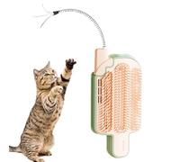 Spazzola per gatti con gatto, spazzola per capelli di gatto con catnip, Raschietto per pettine da massaggio, Toelettatura con giocattoli catnip per toelettatore di massaggio per gatti interni per