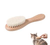 Spazzola per Gatti in Lana Naturale, Spazzola Antipeli per Gatti e Cani per Rimozione Peli Morti, Effetto Massaggiante Delicato, Ideale per Gatti a Pelo Lungo e Corto, Compatta 14.6x3.8cm