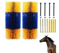 Spazzola per graffiare il bestiame, spazzole per la toelettatura, kit di spazzole per raschiare il prurito, con due set di viti di montaggio per capra, bestiame, mucca, pecora, maiale, confezione da 2
