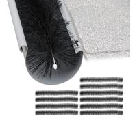 Relaxdays Set da 10 Spazzole per Grondaia, HxD: 100x12 cm, Difesa da Foglie e Volatili, in Plastica e Acciaio Inox, Nero