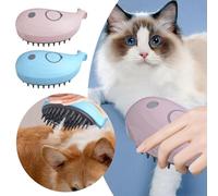 Spazzola per il bagno del cane, per il bagno, in silicone, per la pulizia degli animali domestici, per il massaggio rilassante (blu)