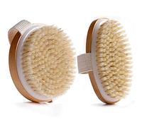 Spazzola per il corpo a secco per cellulite linfatica, confezione da 2 pennelli esfolianti per il corpo del bagno, per la pulizia della doccia ed esfoliante, rotonde e 13 x 6.5 cm, ovali