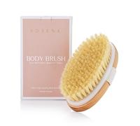Spazzola per il corpo asciutto - Ideale per l'esfoliazione della pelle secca, il drenaggio linfatico e il trattamento della cellulite - Spazzola da massaggio con setole di cinghiale naturali (ovale)
