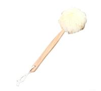 Spazzola per il corpo con manico lungo per spazzolatura bagnata e asciutta, esfoliante con setole naturali con scrubber posteriore in luffa, per trattamento della cellulite e pelle liscia, 35 cm