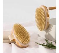 Spazzola per il corpo in legno, spazzola esfoliante per la pelle secca, spazzola esfoliante anticellulite, ecologica, design ergonomico per una pelle liscia, perfetta per uomini e donne, confezione da