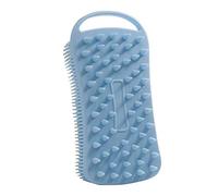 Spazzola per il corpo in silicone, massaggio del cuoio capelluto del bambino, spazzola per doccia per la pulizia bagnata o a secco, spazzola per doccia esfoliante per il corpo (blu)