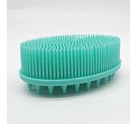 Spazzola per il corpo in silicone, spazzola per il cuoio capelluto del bambino, spazzola per doccia per la pulizia a umido o a secco, spazzola esfoliante per il corpo (verde)