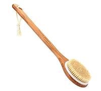 Spazzola per il corpo, spazzola da bagno con manico lungo in bambù, scrub per la schiena, setole naturali, esfoliante, massaggio per migliorare la circolazione sanguigna.