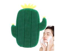 Spazzola per il lavaggio del viso in silicone, scrubber in morbido silicone, scrubber manuale per il viso, scrubber a forma di cactus, pulizia del viso, routine quotidiana perfetta per la cura della