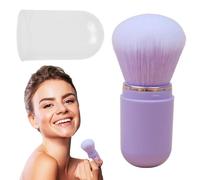 Spazzola per il trucco retrattile - Spazzola per polvere da viaggio | Spazzola per il viso portatile con coperchio | Pennello in polvere compatto | Spazzola in polvere retrattile per fondamento, blush