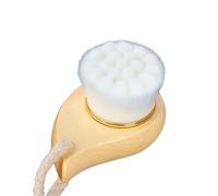 Spazzola per il viso Comba, spazzola morbida per la pulizia e il trucco dei capelli a goccia, spazzola per il viso con manico in pino