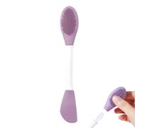Spazzola per il Viso in Silicone Scrub Viso Doppia Testa per Massaggio | Strumento Applicatore Viso Con Manico Ergonomico Bellezza Pulizia Profonda Per Viaggio Doccia Salone